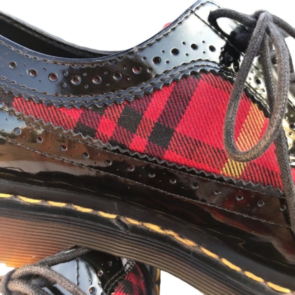 Dr. Martens Black and Red Plaid Brogues - Picture 11 of 11